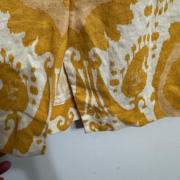 J. Crew Linen Gold and White Pencil Skirt Knee-Length Office wear resort wear - Picture 5 of 6